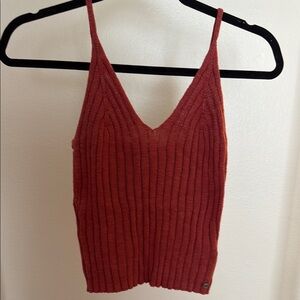 Roxy Red Ribbed Crop Camisole